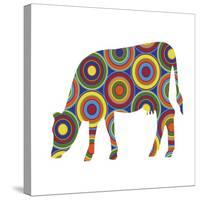 Cow Abstract Circles-Ron Magnes-Stretched Canvas