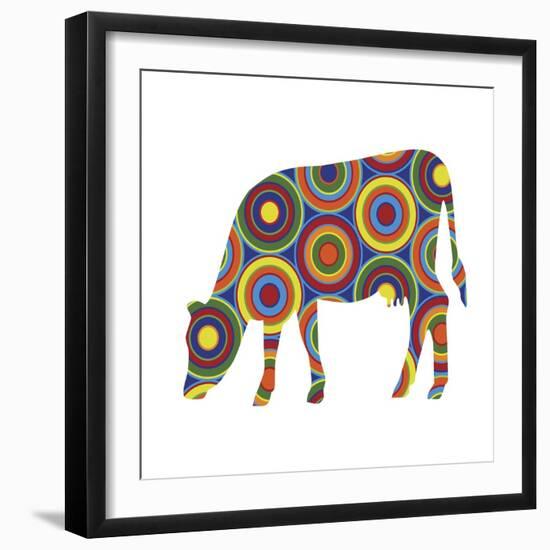 Cow Abstract Circles-Ron Magnes-Framed Premium Giclee Print