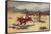 Cow and Calf Roundup-null-Framed Stretched Canvas