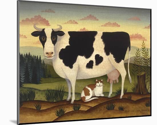 Cow and Cat-Diane Ulmer Pedersen-Mounted Art Print