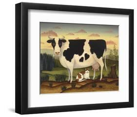 Cow and Cat-Diane Ulmer Pedersen-Framed Giclee Print