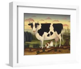 Cow and Cat-Diane Ulmer Pedersen-Framed Giclee Print