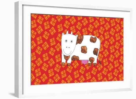 Cow and Hay, 2003-Julie Nicholls-Framed Giclee Print