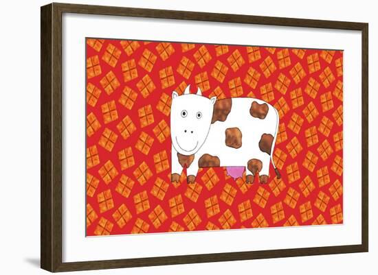 Cow and Hay, 2003-Julie Nicholls-Framed Giclee Print