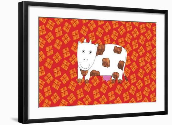 Cow and Hay, 2003-Julie Nicholls-Framed Giclee Print