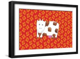 Cow and Hay, 2003-Julie Nicholls-Framed Giclee Print