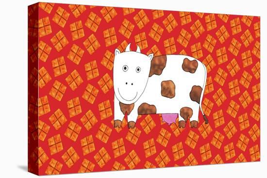 Cow and Hay, 2003-Julie Nicholls-Stretched Canvas