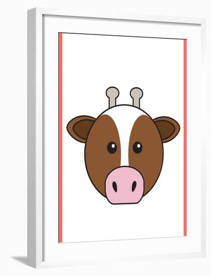 Cow - Animaru Cartoon Animal Print-Animaru-Framed Giclee Print