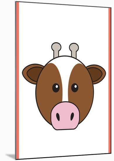 Cow - Animaru Cartoon Animal Print-Animaru-Mounted Giclee Print