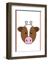 Cow - Animaru Cartoon Animal Print-Animaru-Framed Giclee Print