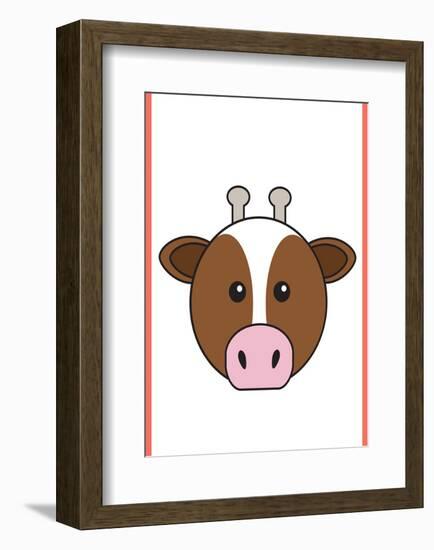 Cow - Animaru Cartoon Animal Print-Animaru-Framed Giclee Print