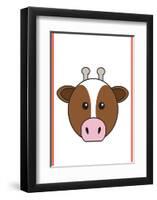 Cow - Animaru Cartoon Animal Print-Animaru-Framed Giclee Print