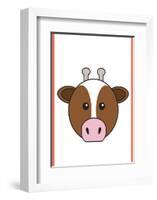 Cow - Animaru Cartoon Animal Print-Animaru-Framed Giclee Print