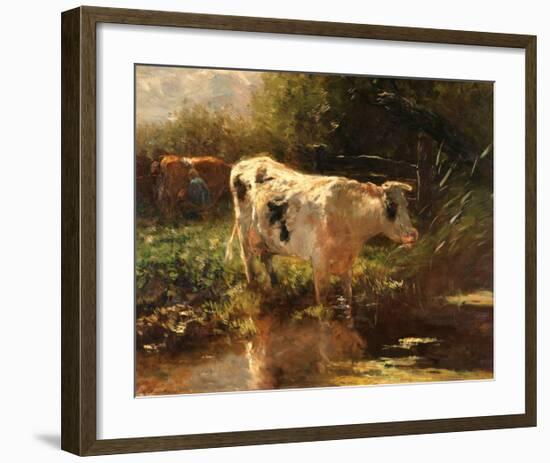 Cow beside a Ditch, c. 1885-1895-Willem Maris-Framed Art Print