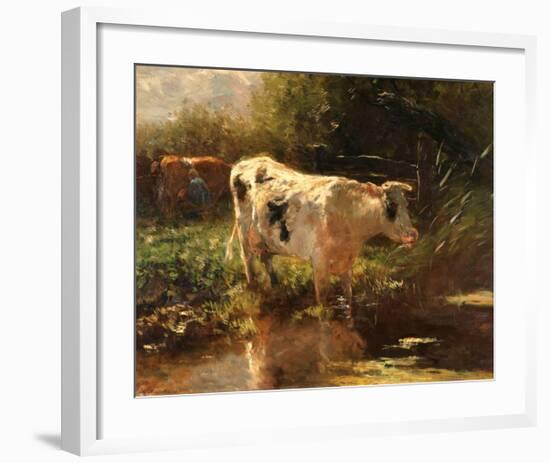 Cow beside a Ditch, c. 1885-1895-Willem Maris-Framed Art Print