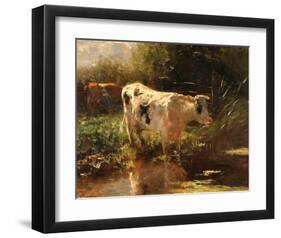 Cow beside a Ditch, c. 1885-1895-Willem Maris-Framed Art Print