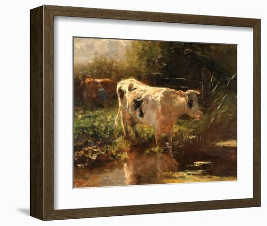 Cow beside a Ditch, c. 1885-1895-Willem Maris-Framed Art Print