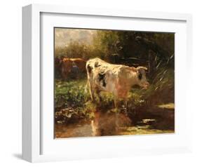 Cow beside a Ditch, c. 1885-1895-Willem Maris-Framed Art Print