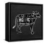 Cow BW-OnRei-Framed Stretched Canvas