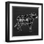 Cow BW-OnRei-Framed Art Print