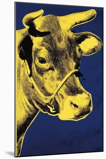 Cow, c.1971 (Blue and Yellow)-Andy Warhol-Mounted Giclee Print