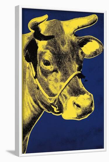 Cow, c.1971 (Blue and Yellow)-Andy Warhol-Framed Art Print