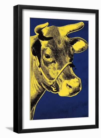 Cow, c.1971 (Blue and Yellow)-Andy Warhol-Framed Art Print