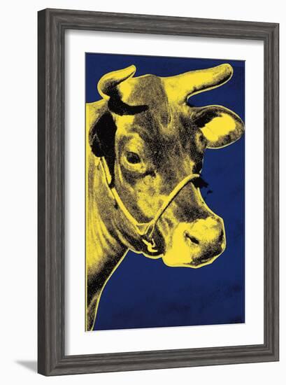 Cow, c.1971 (Blue and Yellow)-Andy Warhol-Framed Art Print