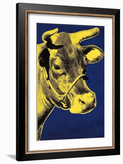 Cow, c.1971 (Blue and Yellow)-Andy Warhol-Framed Art Print