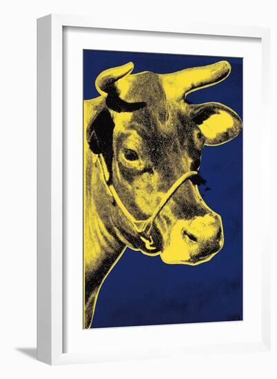 Cow, c.1971 (Blue and Yellow)-Andy Warhol-Framed Art Print