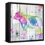 Cow Colorful-OnRei-Framed Stretched Canvas