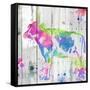 Cow Colorful-OnRei-Framed Stretched Canvas