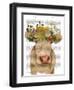 Cow Cream Bohemian 1 Book Print-Fab Funky-Framed Art Print