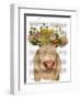 Cow Cream Bohemian 1 Book Print-Fab Funky-Framed Art Print