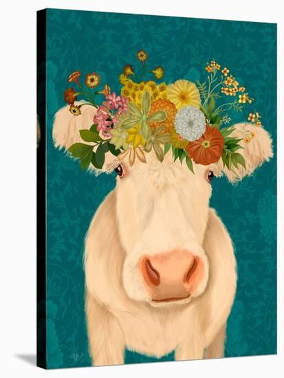 Cow Cream Bohemian 1-Fab Funky-Stretched Canvas