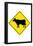 Cow Crossing Sign Poster-null-Framed Poster