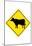 Cow Crossing Sign Poster-null-Mounted Poster