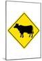 Cow Crossing Sign Poster-null-Mounted Poster