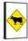 Cow Crossing Sign Poster-null-Framed Stretched Canvas