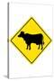 Cow Crossing Sign Poster-null-Stretched Canvas