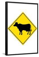 Cow Crossing Sign Poster-null-Framed Poster