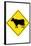 Cow Crossing Sign Poster-null-Framed Poster
