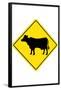 Cow Crossing Sign Poster-null-Framed Poster