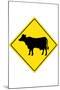 Cow Crossing Sign Poster-null-Mounted Poster