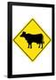 Cow Crossing Sign Poster-null-Framed Poster