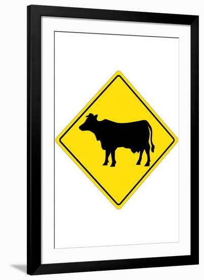Cow Crossing-null-Framed Art Print