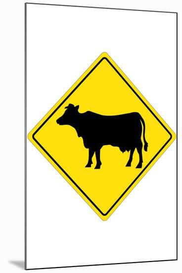 Cow Crossing-null-Mounted Art Print