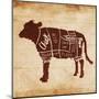 Cow Cut-OnRei-Mounted Art Print