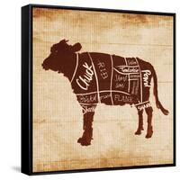 Cow Cut-OnRei-Framed Stretched Canvas