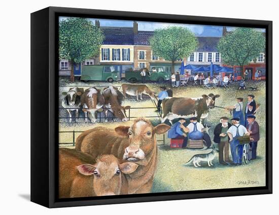 Cow Dealers II-Lisa Graa Jensen-Framed Stretched Canvas